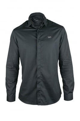 Philipp Plein Diamond Cut LS Iconisch overhemd Zwart