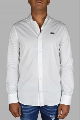 Philipp Plein Diamond Cut LS Iconisch overhemd Wit