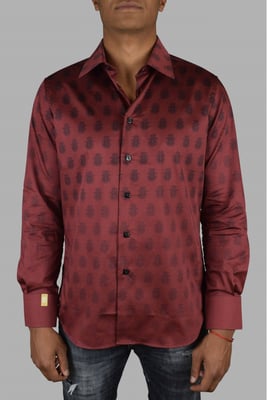 Miljardair LS Milano All-over shirt bordeaux