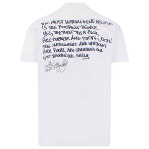 Dsquared2 Cool Fit Bob Marley Citat Design Vit T-shirt