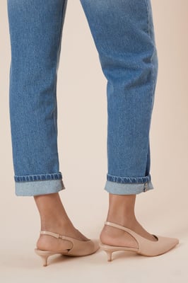 Faelina Faux Leather Slingback Kitten Heel Court Shoes