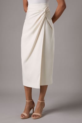 Knot Front Wrap Skirt