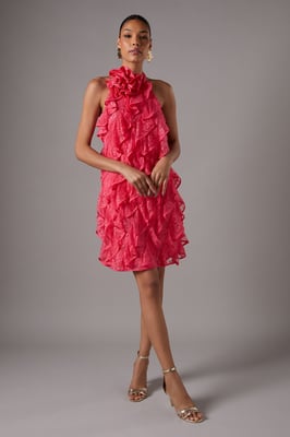 Lace Frill Mini Dress
