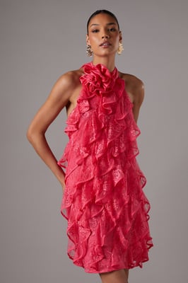 Lace Frill Mini Dress