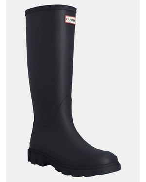Hunter Downpour Tall Boot Rubberen Dames Marineblauwe Regenlaarzen