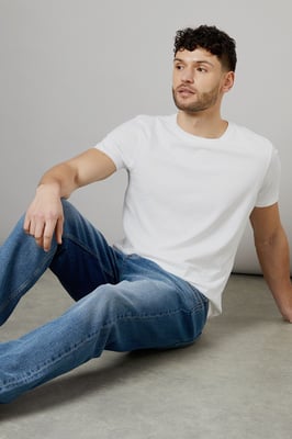 Stone Wash Premium Stretch Straight Fit Jeans