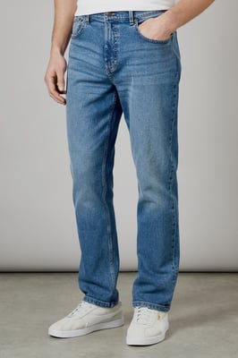Stone Wash Premium Stretch Straight Fit Jeans