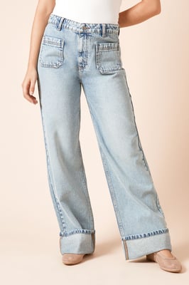 Straight Leg Jean With Patch Pockets