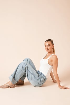 Straight Leg Jean With Patch Pockets