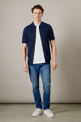 Mid Wash Stretch Slim Fit Jeans