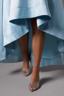 Penny Diamante Caged High Heel Slingback Court Shoes
