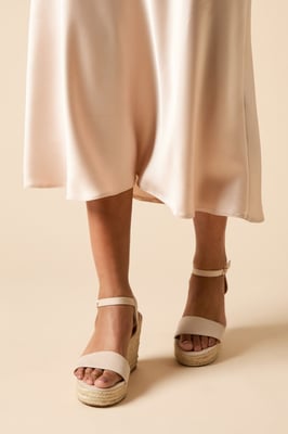 Cybele Faux Leather High Espadrille Wedge Sandals