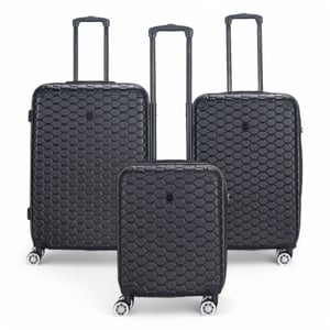 Expandable Black Hard Shell ABS 8 Wheel Luggage Travel Cabin Holiday Bags Suitcase