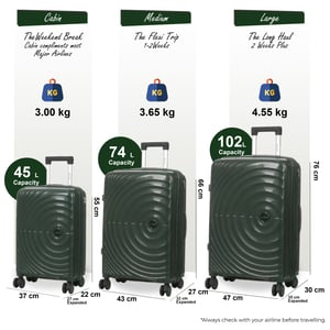 Expanderbar Mörkgrön Hard Shell 8 Wheels Bagage Cabin Resväska