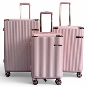 Expandable Rose Gold Hard Shell 8 Wheels Luggage Travel Cabin Suitcase
