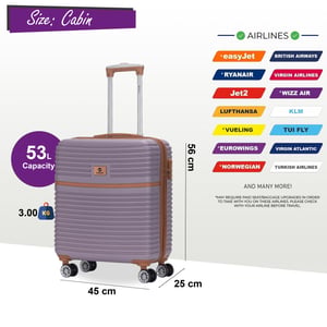Stark ABS Hardshell Cabin Resväska 56 x 45 x 25 cm Bagage Lämplig för British Airways