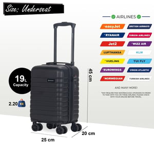 ABS Hardshell Undersits Cabin Resväska 45 x 25 x 20 cm Bagage Lämplig för Rynair