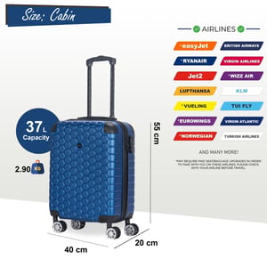 Stark ABS Hardshell Cabin Resväska 55 x 40 x 20 cm Bagage Lämplig för Easyjet, Ryanair