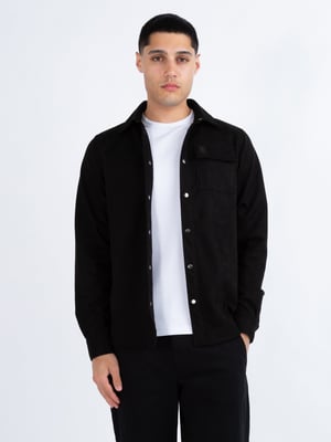 Luke 1977 Men's Donovan 1000 Premium Faux Suede Overshirt in Black