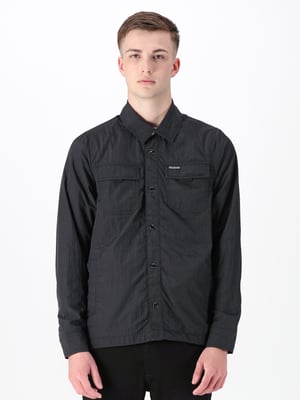 Luke 1977 Men's Seattle Crinkled Nylon Shacket in Black