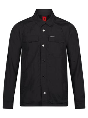 Luke 1977 Men's Seattle Crinkled Nylon Shacket in Black