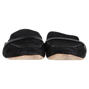 Malone Souliers Flat Mules in Black Suede