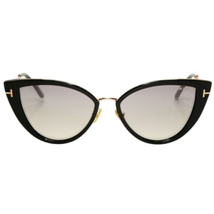 Tom Ford Anjelica-02 Smoke Mirror Lins Shiny Black Solglasögon