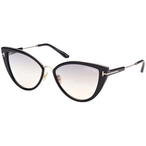 Tom Ford Anjelica-02 Smoke Mirror Lins Shiny Black Solglasögon