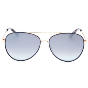 Juicy Couture zilveren lens blauwe detail gouden zonnebril