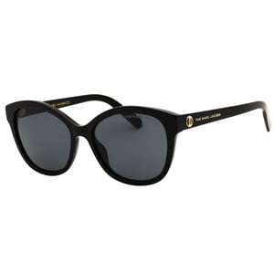 Marc Jacobs Grey Lens Gold Logo Black Sunglasses