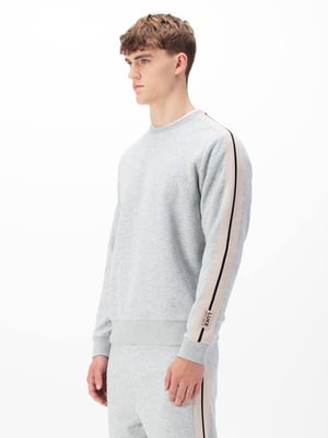 Luke 1977 Men's Massachusetts Tape Detail Sweatshirt in Grey