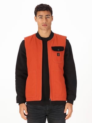Luke 1977 Men's Vyrnwy Quilted Gilet in Orange