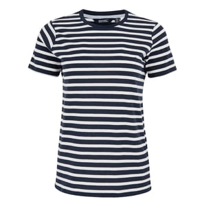 Regatta Dames/Dames Bayletta Gestreept T-shirt (Marine, Wit)