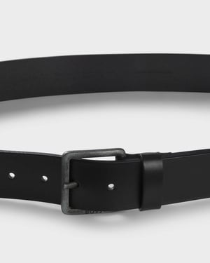 BOSS Orange Jeeko Mens Leather Belt with Logo Buckle NOS