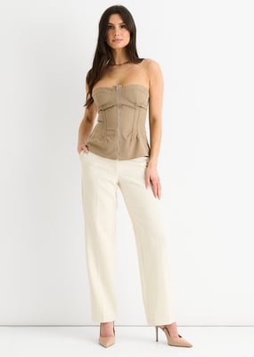 Stone Bandeau Top med sömmar och detaljer