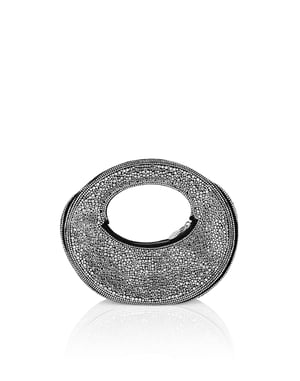 Suede Mini Handle Bag Strass