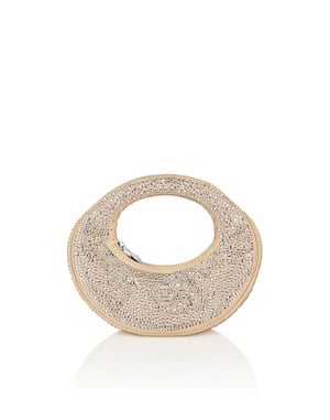 Suede Mini Handle Bag Strass