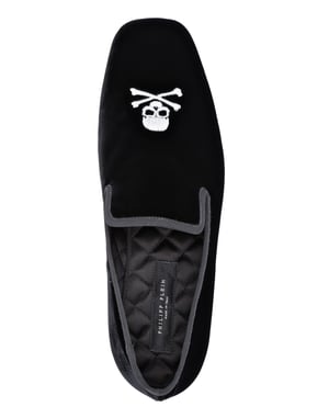 Velvet Loafers Embroidery Skull