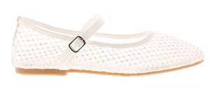 Miss Riot Girls Party Shoes Ballet Flats Gem 10 to 3 white