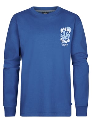 Petrol Industries - Jongens Backprint T-shirt met Lange Mouwen Tropicalia - Blauw