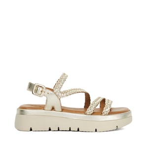 Dune Ladies Lexture - Woven Leather Asymmetric Strap Flatform Sandals