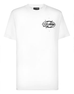 Plein Sport Cotton T-Shirt Round Neck Ss Logos