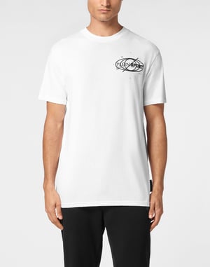 Plein Sport Cotton T-Shirt Round Neck Ss Logos