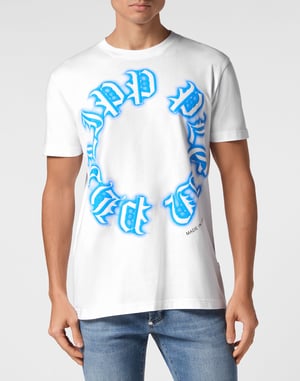 T-shirt Rund Hals Gotisk Plein