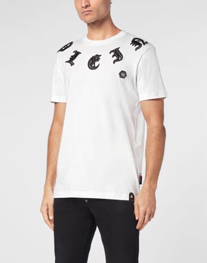 T-shirt Rund Hals Gotisk Plein