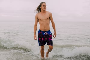 Heren Zwemshort met Palmpatroon Roze
