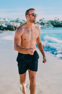 Zwembroek voor Heren, Strepen, Casual Boardshorts, Lijnenpatroon