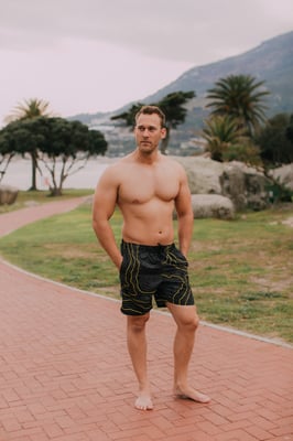 Zwembroek voor Heren, Strepen, Casual Boardshorts, Lijnenpatroon