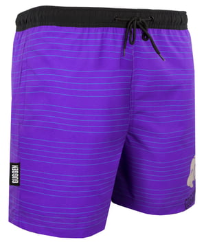 Badshorts för Män med Mönsterränder Purpur