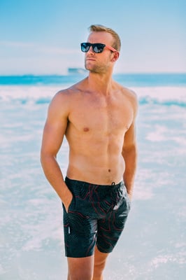 Zwembroek voor Heren, Strepen, Casual Boardshorts, Lijnenpatroon
